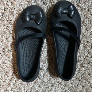 CROCS Kids Elegant Black Bow Shoes